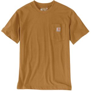Carhartt Arbeitsshirt Relaxed Fit Heavyweight Short-Sleeve K87, Pocket, T-Shirt, Rundhalsausschnitt, braun, Größe M
