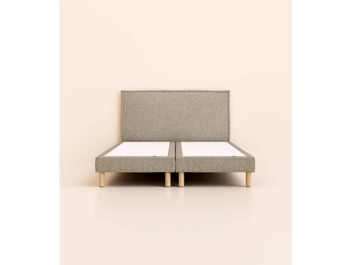 Lit tapissier 180x200 cm - Gris - Tediber