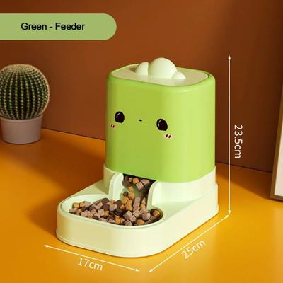 Uplifted Finds Cute Cat Shaped Automatic Gravity Pet Feeder & Waterer green Feeder