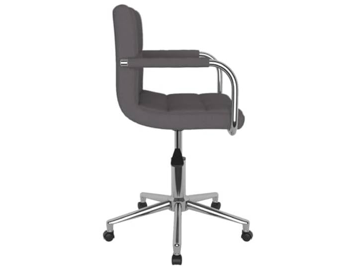 KTHLBRH Drehbarer Esszimmerstuhl Taupe aus Stoff Höhenverstellbar, Basis aus verchromtem Stahl, um 360 ° drehbar, Polsterung aus Schaumstoff