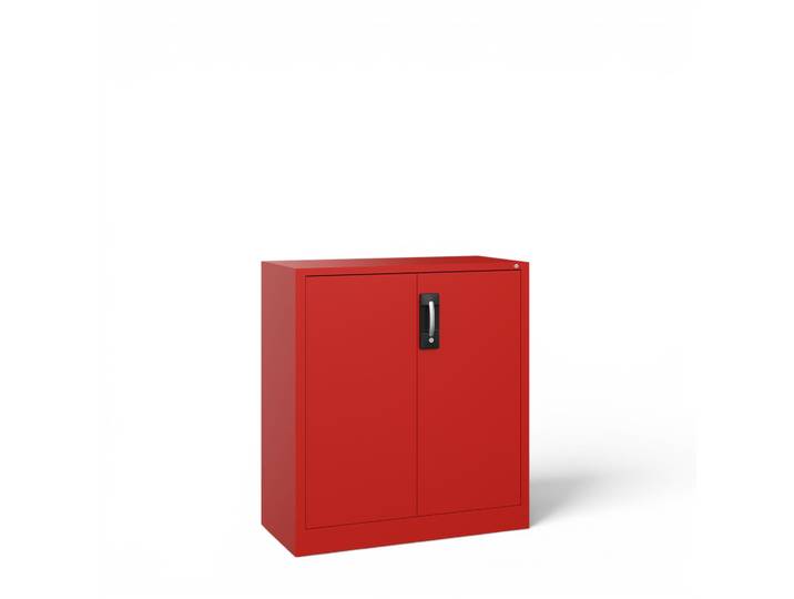 C+P Acurado Metal Cabinet, Red, with key, 93 x 100 x 40 cm, New - Also perfect as a filing cabinet