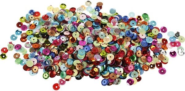 No-Name Pailletter   Runde   Ass. Farver   100g