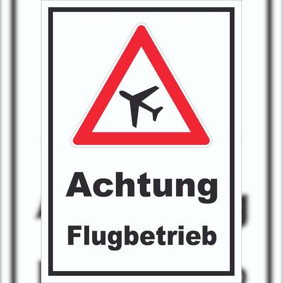 HB-Druck Schild Achtung Flugbetrieb A5 (148x210mm)