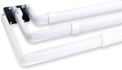Rod Desyne "Classic Triple Curtain Rod Set White, 84"" to 120"", White"