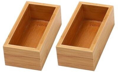 Ybm Home Inc. YBM Home Bamboo Kitchen Drawer Organizer Storage Box (Set of 2)