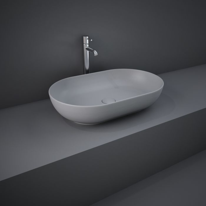 RAK Feeling Aufsatz-Waschbecken FEECT5500503A oval, 55x35cm, grau matt