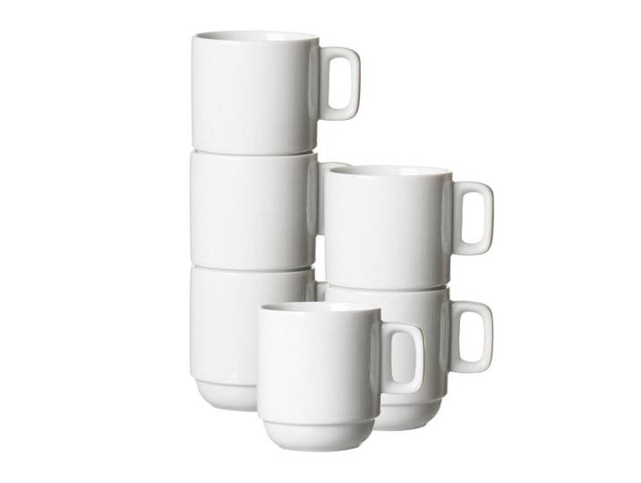 Ritzenhoff Breker Kaffeebecher Bianco weiß 245 ml 6er Set, Weiß, Keramik, Geschirr, Tassen, Kaffeebecher