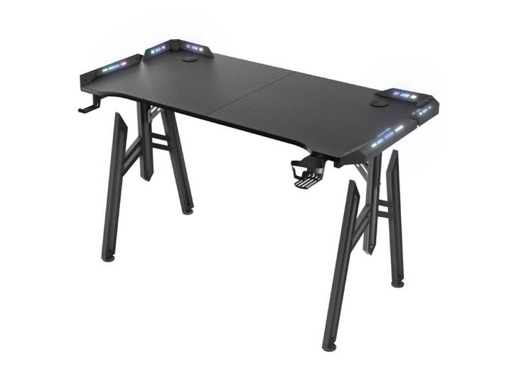 Bureau gaming - AUFUN - Aufun - 160x60 cm - LED RGB personnalisable - Finition fibre de carbone