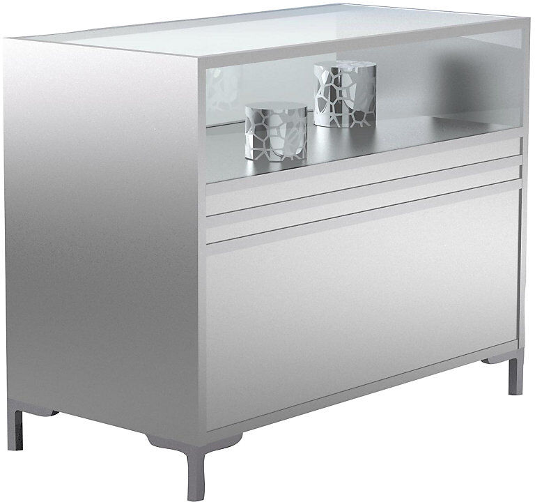 kaiserkraft LINK Thekenvitrine, 1/3 verglast, HxBxT 900 x 1200 x 600 mm