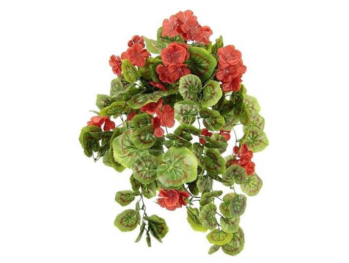 Künstliche hängende Geranien Geranienbusch Geranienhängeampel Seidenblumen Kunstblumen Kunstpflanze Geranie Balkonblume Zimmerpflanze Klassische Pflanze Blütenbusch Grünpflanze Girlande Ranke