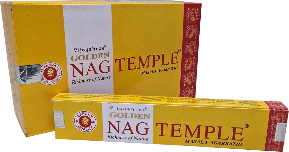 Golden Nag Wierook Temple - 12 x 15 gram