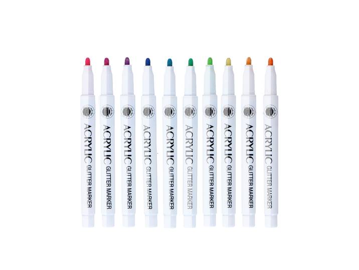 Acrylmarker Set Glitzer 10-teilig bunt