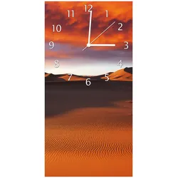 Wallario Uhr 20 x 20 cm, weiße Zeiger Sahara Wüste II - Sanddünen im Sonnenuntergang