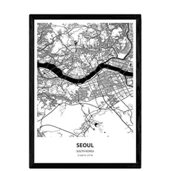 POSTER Karte Von Seoul - Südkorea A3 Rahmenlos