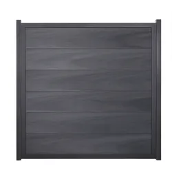 GroJa Viento Designzaun  Sondermaß Element mit Rahmen Anthrazit Steingrau co-extrudiert