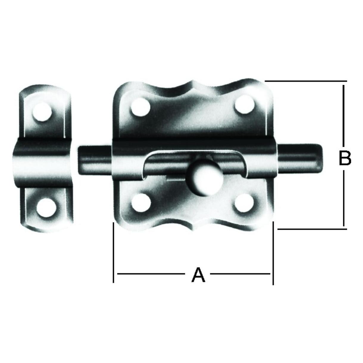 Vormann Grendelriegel,mit Schlaufe,Knopfgriff,gerade,47x47, silber vz (Grendelriegel) (230405)
