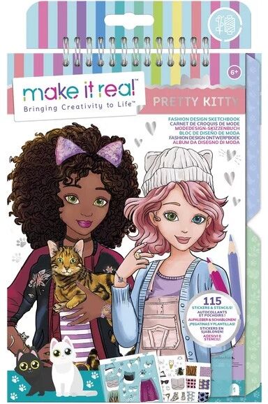 Make It Real : Carnet de croquis de mode Pretty Kitty - Lansay