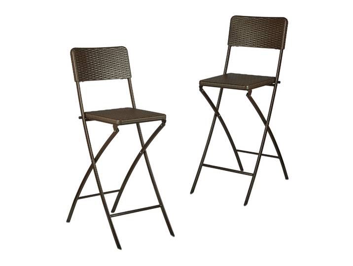 Barhocker Rattan 2er-Set Dunkelbraun