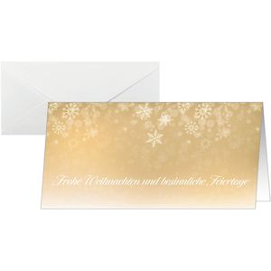 Sigel Weihnachtskarte DS633, Golden Christmas Night, 105 x 210mm, Klappkarte mit Umschlag, 25 Stück