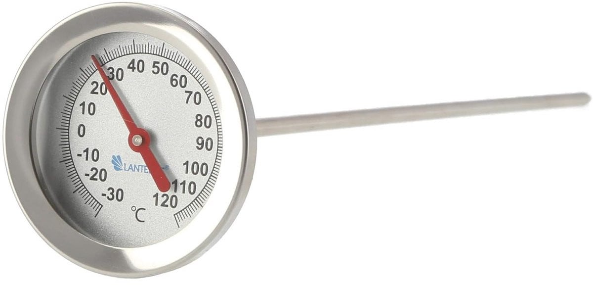 Compostthermometer van roestvrij staal tot 120 graden - 30 cm analoge tuinthermometer
