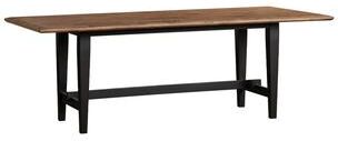 Intercon Austin Solid Mango Fixed Top Trestle Dining Table, Black and Natural Two-Tone