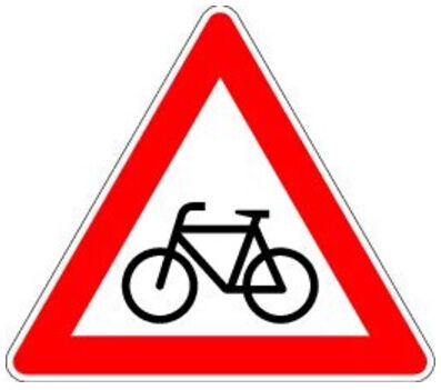 VKZ.138-20 Triangle 900mm Cyclistes traversent (gauche) Film RAL-Label RA1 ; ADCO (4251783601984)