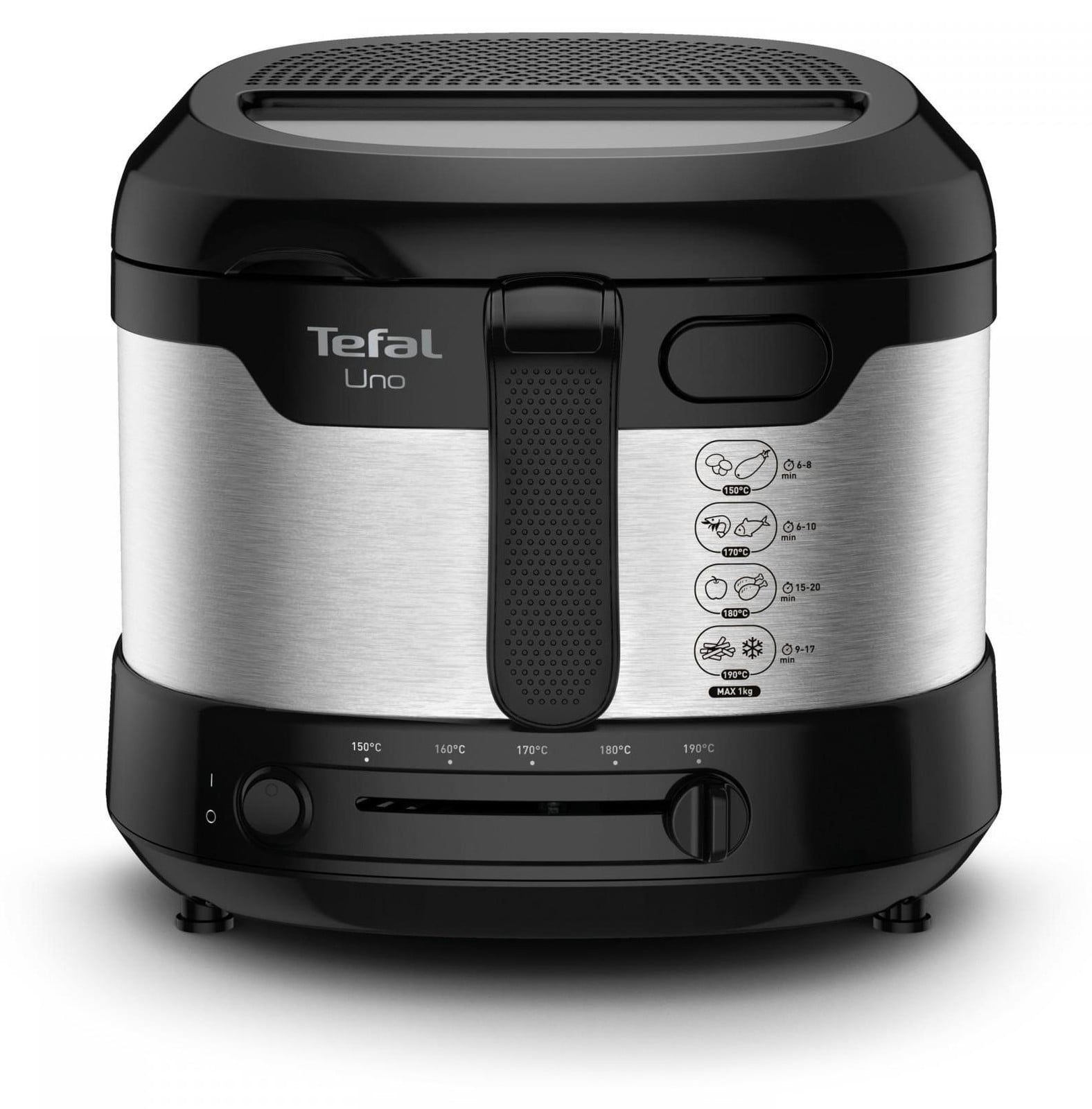 Tefal Fritteuse Uno M FF215D, roestvrij staal/zwart, 1.600 watt, 1,8 liter