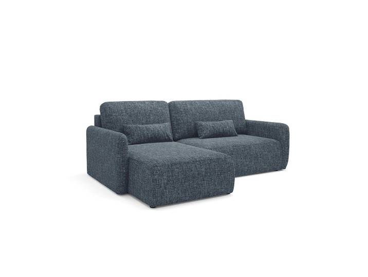 Petits-meubles Ecksofa Lazare 3 Sitzplätze Blau, Holz, 207x148 cm, Wohnzimmer, Sofas & Couches, Wohnlandschaften, Ecksofas
