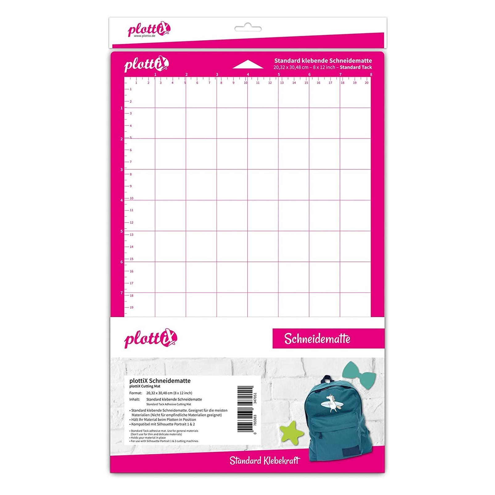 PlottiX Standard klebende Schneidematte für Schneideplotter 203 x 305 (8" x 30,50cm (12") ) mm (PL0105007)