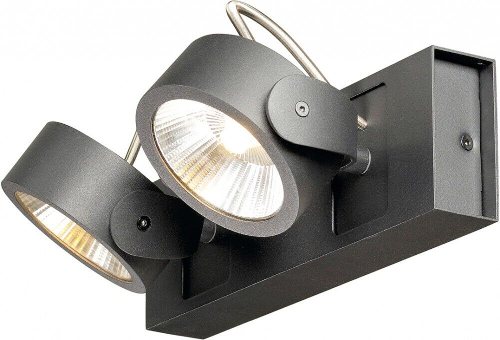 Slv Kalu, Wand- Und Deckenleuchte, Zweiflammig, Led, 3000k, Schwarz, 60° - Wand- Und Deckenleuchten