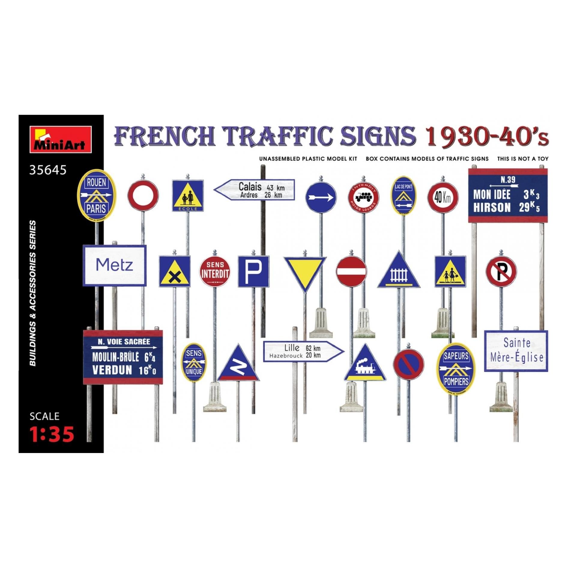 Mini art French Traffic Signs 1930-40s (35645)