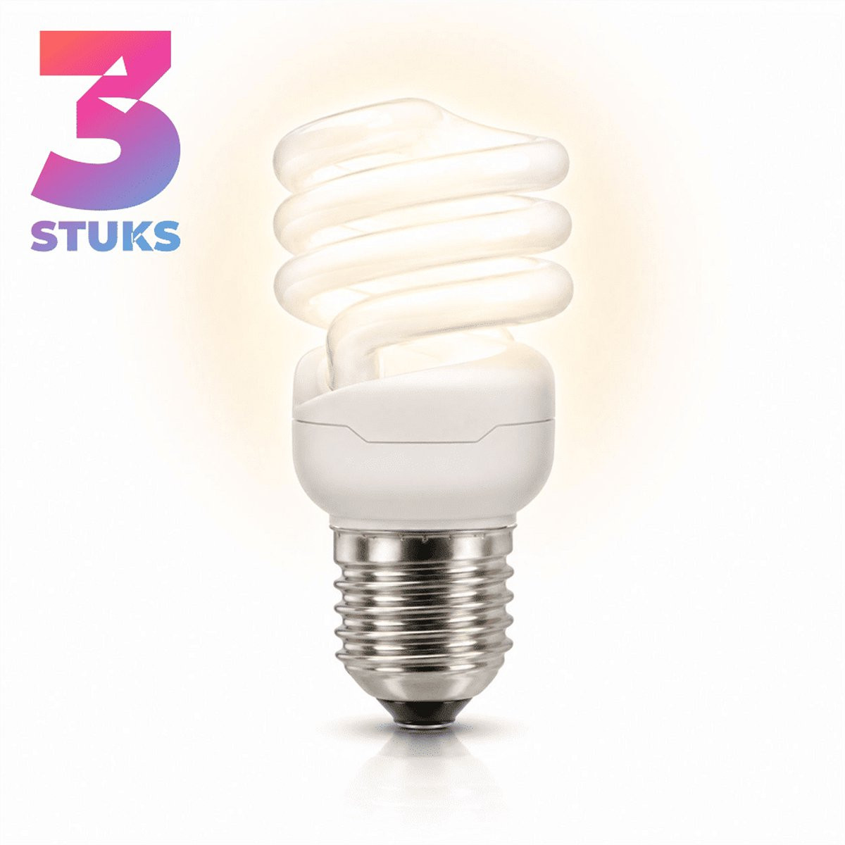 Sidef Spiraal Spaarlamp E27 11W Daglicht 6400K 550 lm - 3 stuks