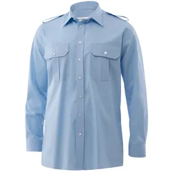 Kümmel Herren-Diensthemd HOWARD Classic Fit Langarm mit Schulterklappen hellblau 45/46