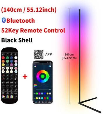 Uplift Picks Smart RGB Corner Floor Lamp With App Control For Relaxing Nordic Ambience black (bluetooth)