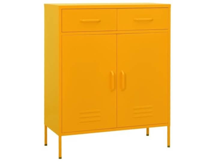 KUPTYERFG Stahlschrank Senfgelb 80x35x101,5 cm Lagerschrank Robuster Metallschrank in Senfgelb für Wohnzimmer und Büro mit verstellbarem Einlegeboden sowie leichtgängigen Schubladen.