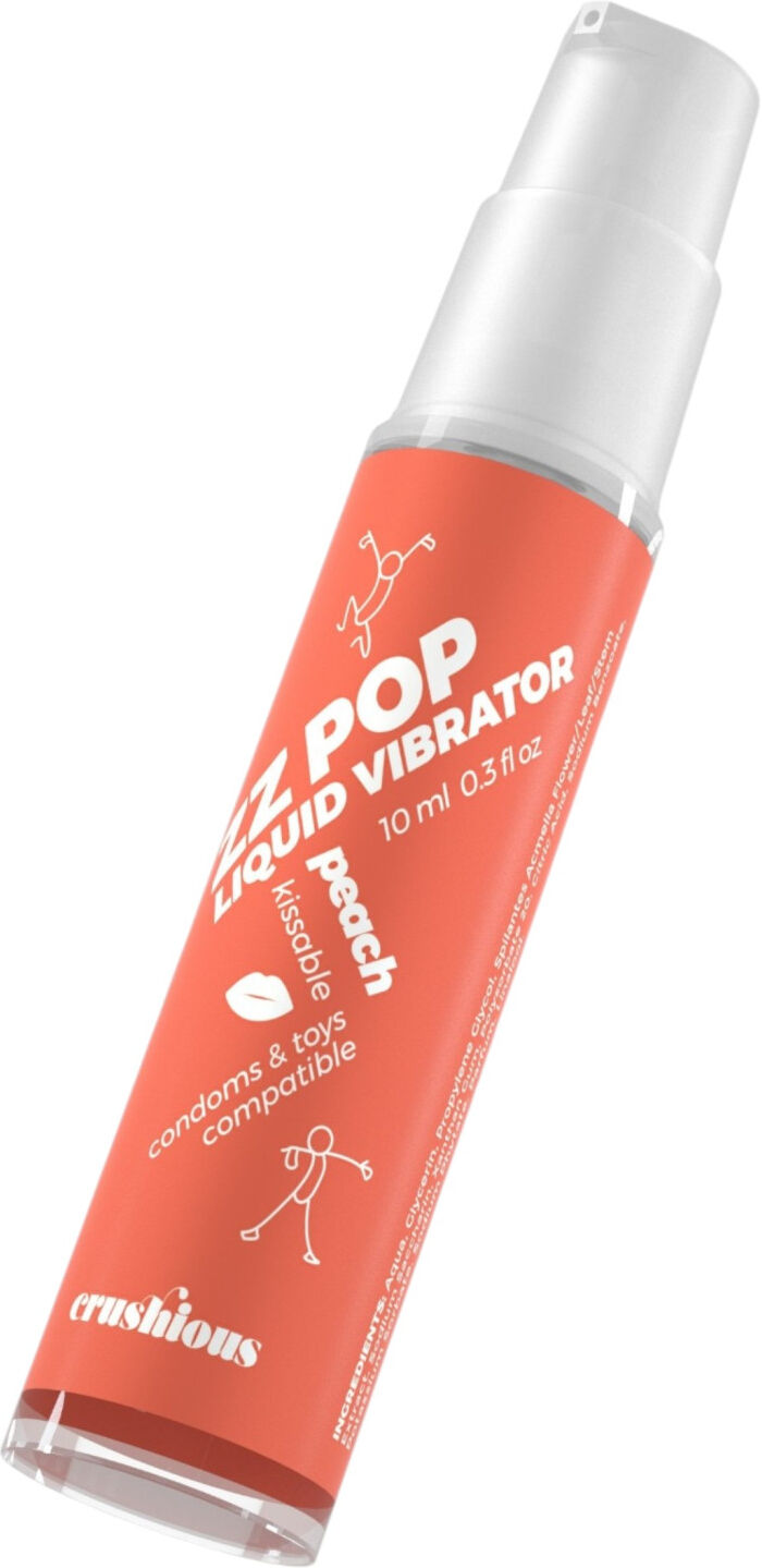 Crushious ZZ POP - edible liquid vibrator, peach (10 ml)