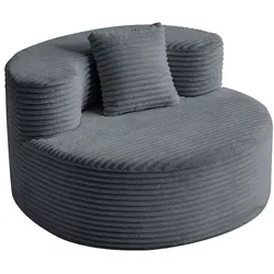 MODFU Komprimiertes Sofa aus Kordstoff in Dunkelgrau, 112 x 105 x 59 cm