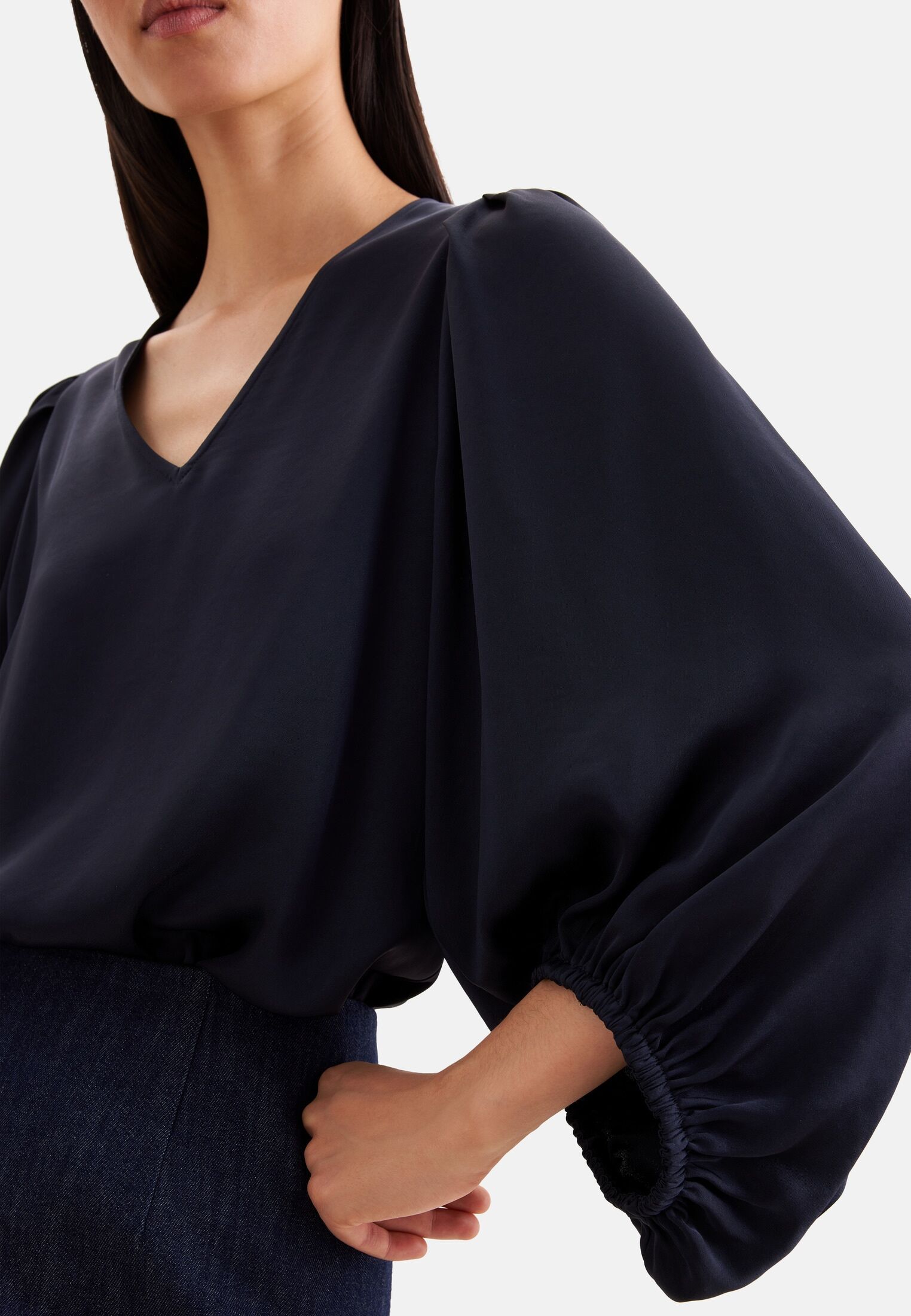 Tunika SEIDENSTICKER, Damen, Gr. 34, blau, 75% Acetat, 25% Polyester, unifarben, Tuniken Tunika