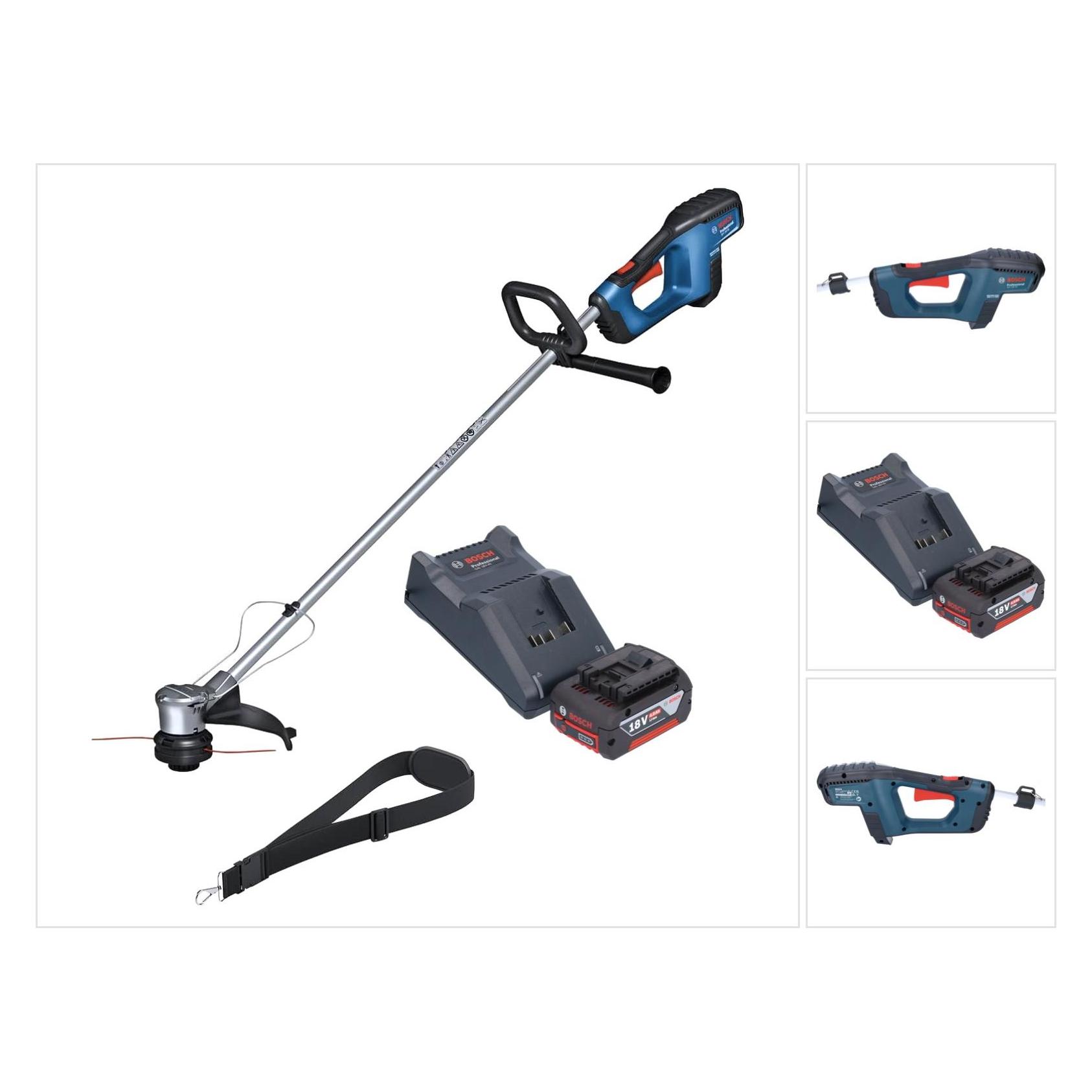 Bosch Professional GRT 18V-33 Professional Akku Rasentrimmer 18 V 330 mm Brushless + 1x Akku 4,0 Ah + Ladegerät (Trimmfaden) (06008D0000)