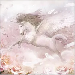 FOTOTAPETE Pegasus Einhorn mit Rosen 240/240 cm