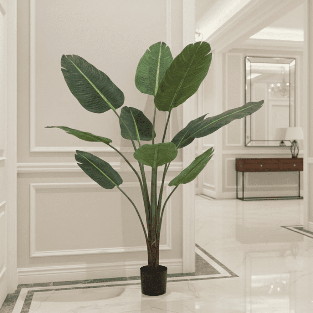 Large Potted Faux Palm Tree