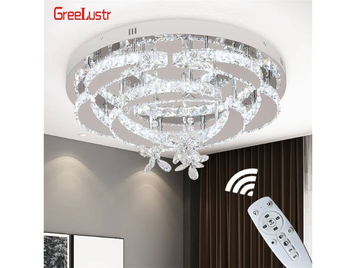 Plafonnier en cristal Led Lustre moderne Penadant luminaire pour salon salle à manger chambre décorer Lustre RC Dimmable