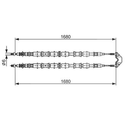 Bosch Handbremsseil hinten links + rechts [Hersteller-Nr. 1987482107] für Saab, Vauxhall, Opel