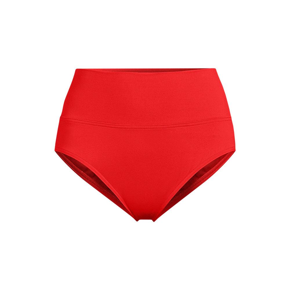 Bikinihose zum Umschlagen, High Waist, für Damen, Damen, size: regular, Rot, Nylon-Mischung, by Lands' End