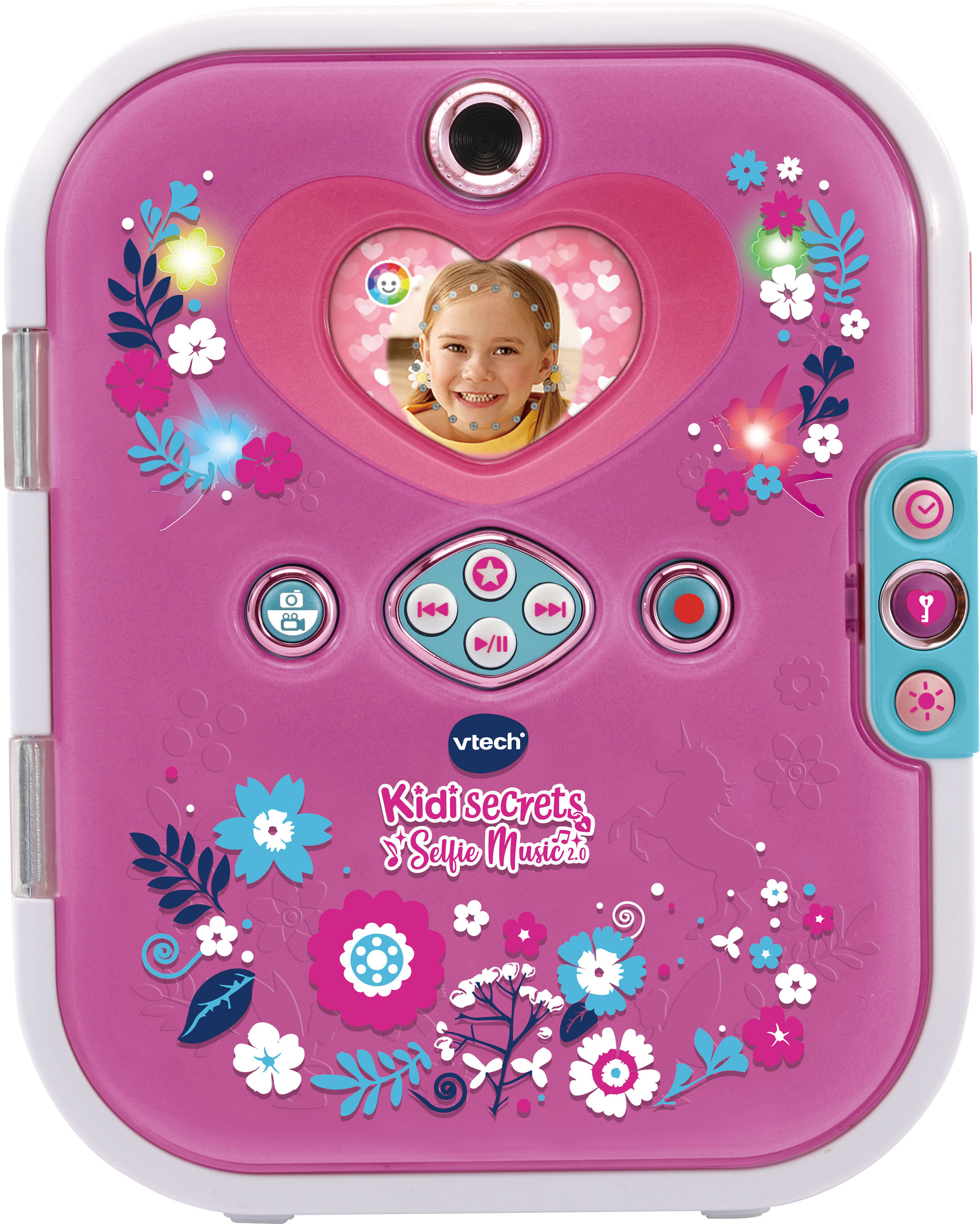 Elektronisches Tagebuch VTECH "Kiditronics, KidiSecrets Selfie Music 2.0", pink, Notizbücher, Kinder, Elektronisches Tagebuch