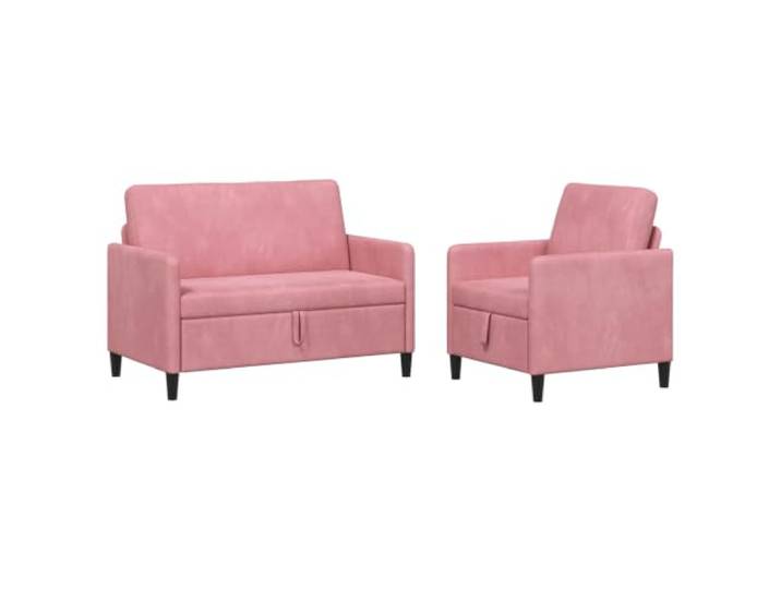 PUGYNBK Sofa mit Stauraum, 2 Stück, Rosa, Polyester, modernes Design Klappsitze, Schaumstoff und Faser, Metallrahmen aus Holz, Kunststoffbeine, modernes Wohnzimmer