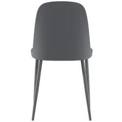 Stones Tamara-Stuhl aus dunkelgrauem Polypropylen mit passendem Metallgestell – Modernes, ergonomisches Design für Wohnräume – 4er-Set