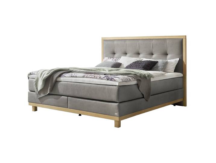Hasena Boxspringbett Cecilia stahl Stoff 140 x 200 cm - Boxspringbett