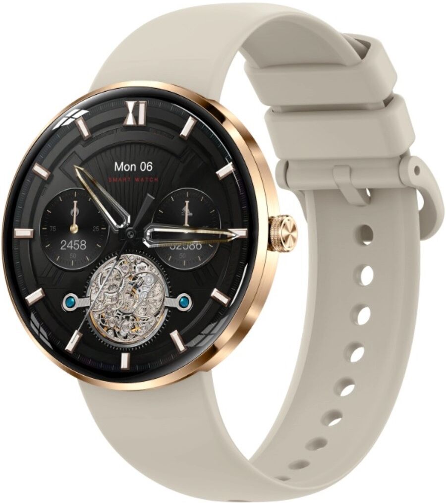 INF Smartwatch T93 – 1.43 inch AMOLED, IP68 Wasserdicht, SpO2 & Herzfrequenz, 120+ Sportmodi, Magnetisches Laden, kompatibel Grau
