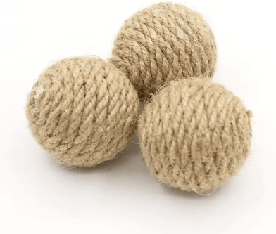 Inspire Picks Eco Friendly Sisal Cat Ball Toy Natural Chew & Fetch Ball For Active Cats 3pcs